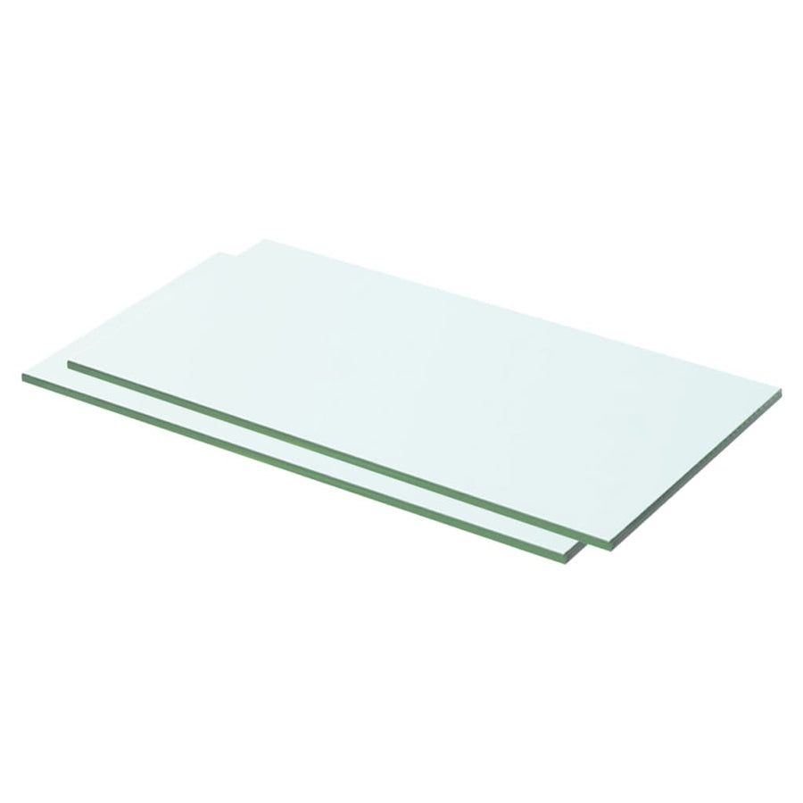 Schappen 2 st 50x20 cm glas transparant