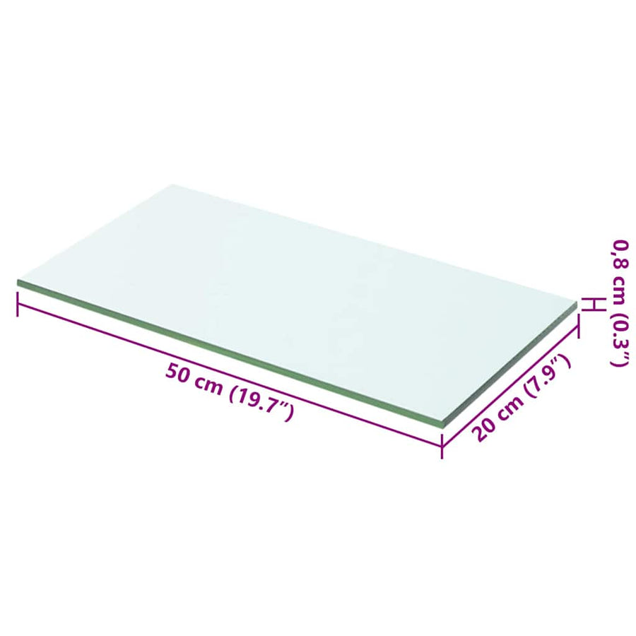 Schappen 2 st 50x20 cm glas transparant