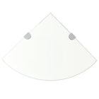 Corner shelves 2 pcs with chrome supports 25x25 cm transparent glass