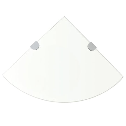 Hoekschappen Met Chromen Dragers Glas Transparant 2 25 x 25 cm Doorzichtig
