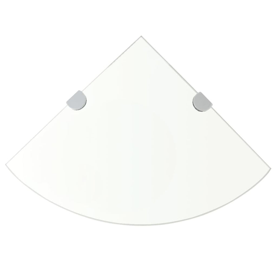 Hoekschappen Met Chromen Dragers Glas Transparant 2 25 x 25 cm Doorzichtig