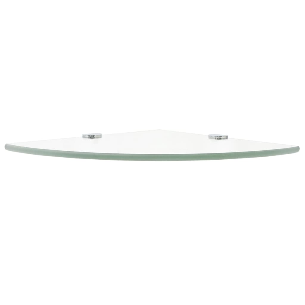 Hoekschappen Met Chromen Dragers Glas Transparant 2 25 x 25 cm Doorzichtig