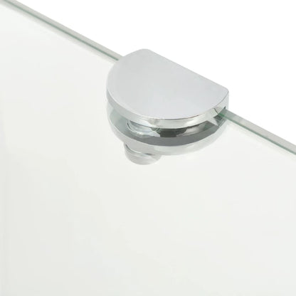 Hoekschappen Met Chromen Dragers Glas Transparant 2 25 x 25 cm Doorzichtig