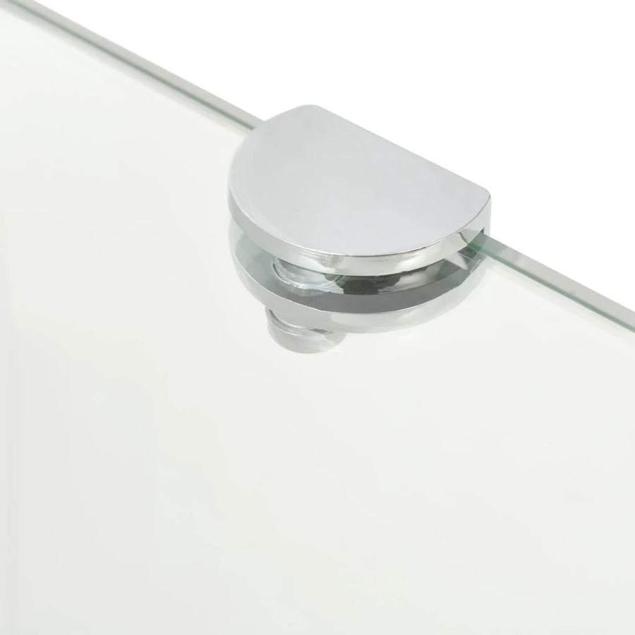 Hoekschappen Met Chromen Dragers Glas Transparant 2 25 x 25 cm Doorzichtig