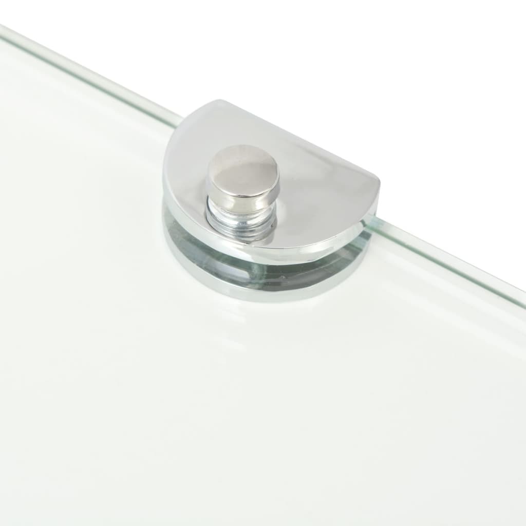 Hoekschappen Met Chromen Dragers Glas Transparant 2 25 x 25 cm Doorzichtig