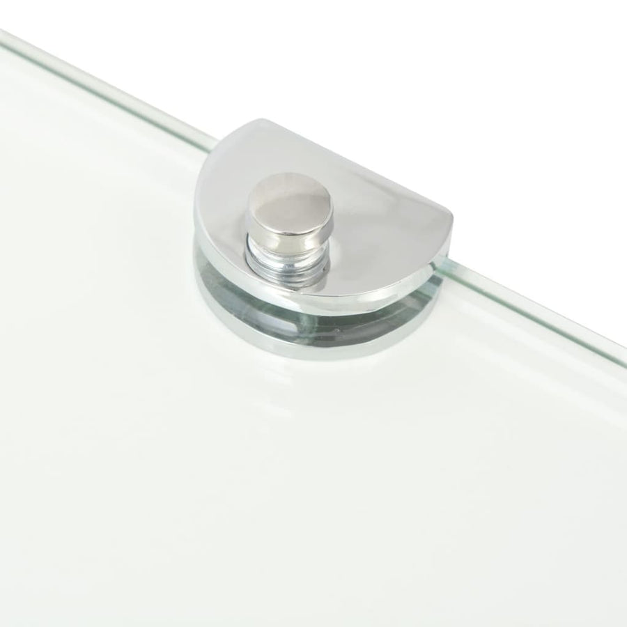Hoekschappen Met Chromen Dragers Glas Transparant 2 25 x 25 cm Doorzichtig