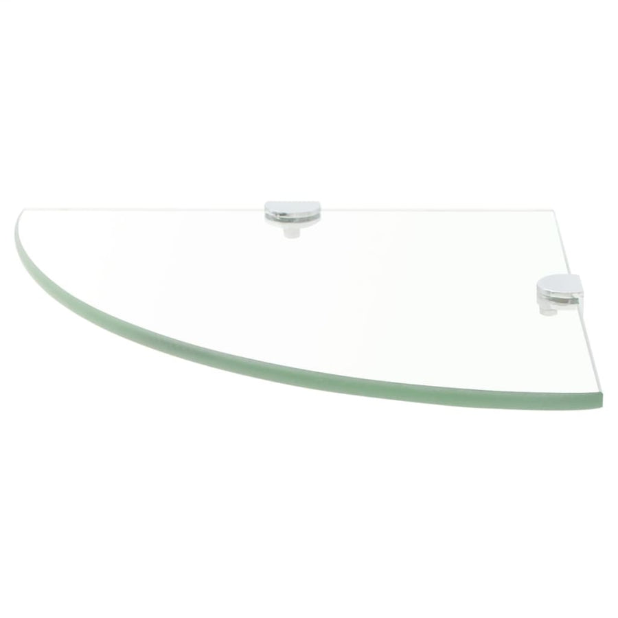 Hoekschappen Met Chromen Dragers Glas Transparant 2 35 x 35 cm Doorzichtig