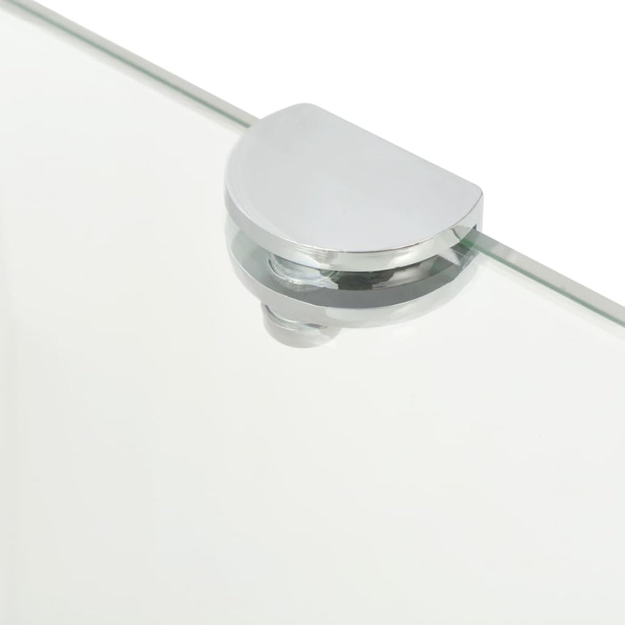 Hoekschappen Met Chromen Dragers Glas Transparant 2 35 x 35 cm Doorzichtig