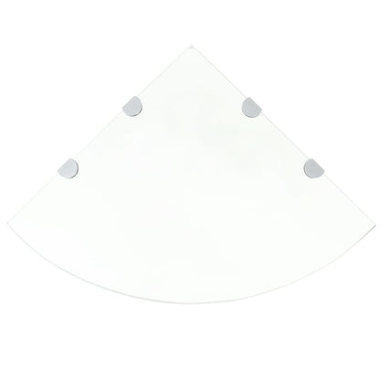 Hoekschappen Met Chromen Dragers Glas Transparant 2 45 x 45 cm Doorzichtig