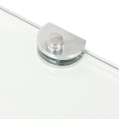 Hoekschappen Met Chromen Dragers Glas Transparant 2 45 x 45 cm Doorzichtig