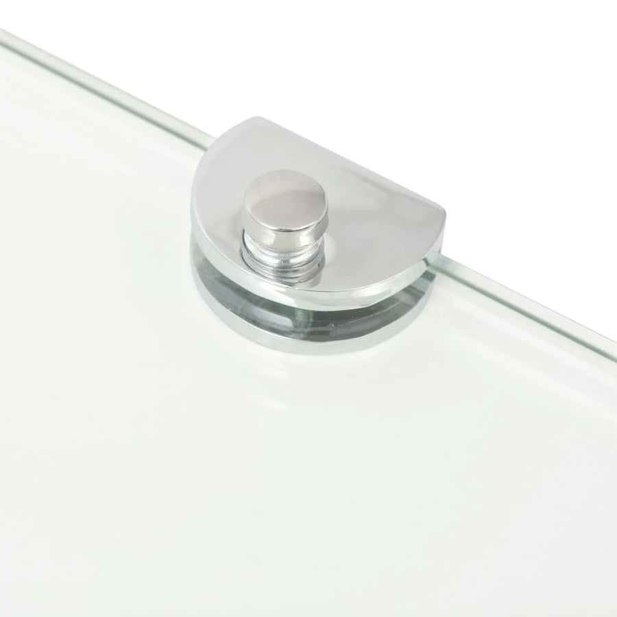 Hoekschappen Met Chromen Dragers Glas Transparant 2 45 x 45 cm Doorzichtig