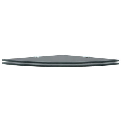 Hoekschappen Met Chromen Dragers Glas 2 25 x 25 cm Zwart