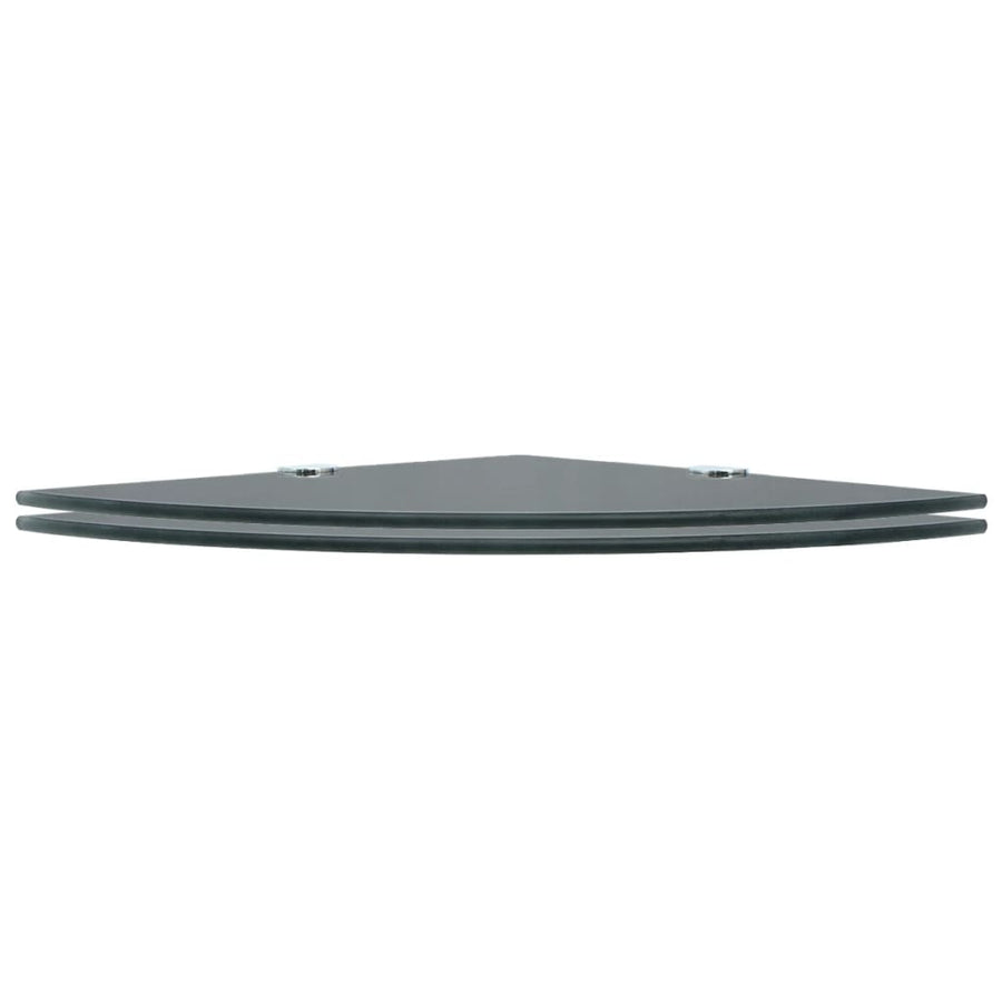 Hoekschappen Met Chromen Dragers Glas 2 25 x 25 cm Zwart