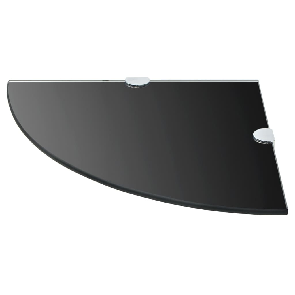Hoekschappen Met Chromen Dragers Glas 2 25 x 25 cm Zwart