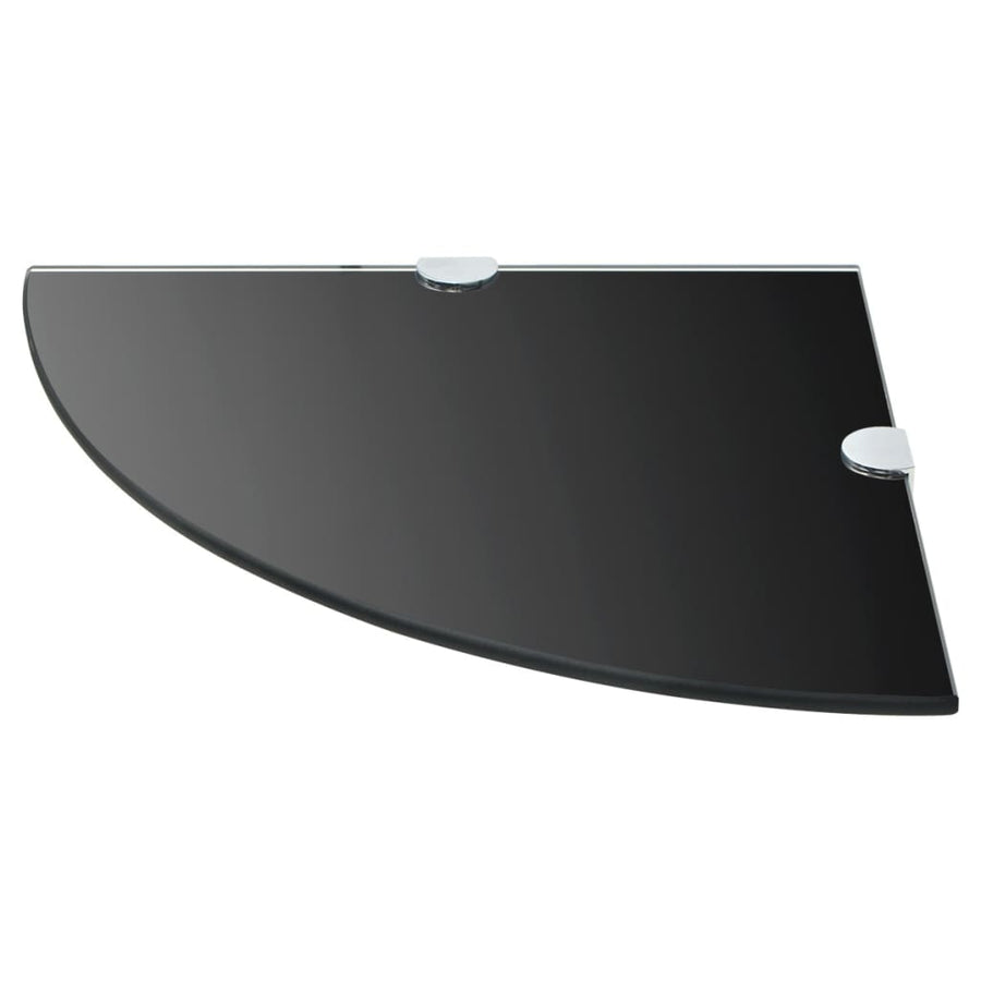 Hoekschappen Met Chromen Dragers Glas 2 25 x 25 cm Zwart