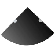 Hoekschappen 2 stuks 35x35 cm glas zwart