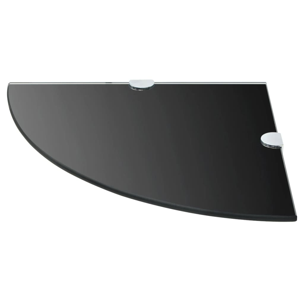 Hoekschappen Met Chromen Dragers Glas 2 35 x 35 cm Zwart