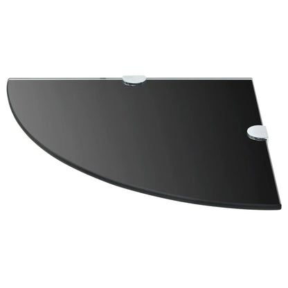 Hoekschappen Met Chromen Dragers Glas 2 35 x 35 cm Zwart