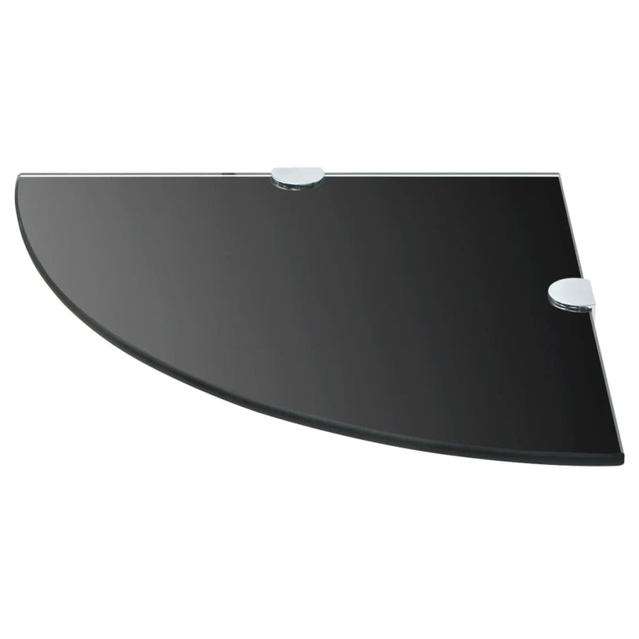 Hoekschappen Met Chromen Dragers Glas 2 35 x 35 cm Zwart