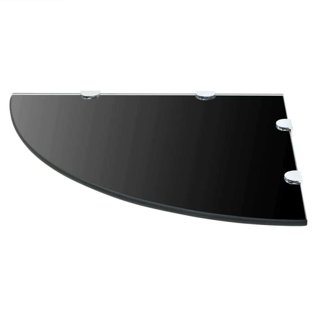 Hoekschappen Met Chromen Dragers Glas 2 45 x 45 cm Zwart