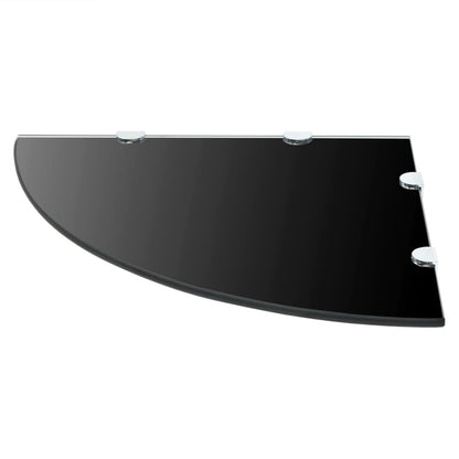 Hoekschappen Met Chromen Dragers Glas 2 45 x 45 cm Zwart