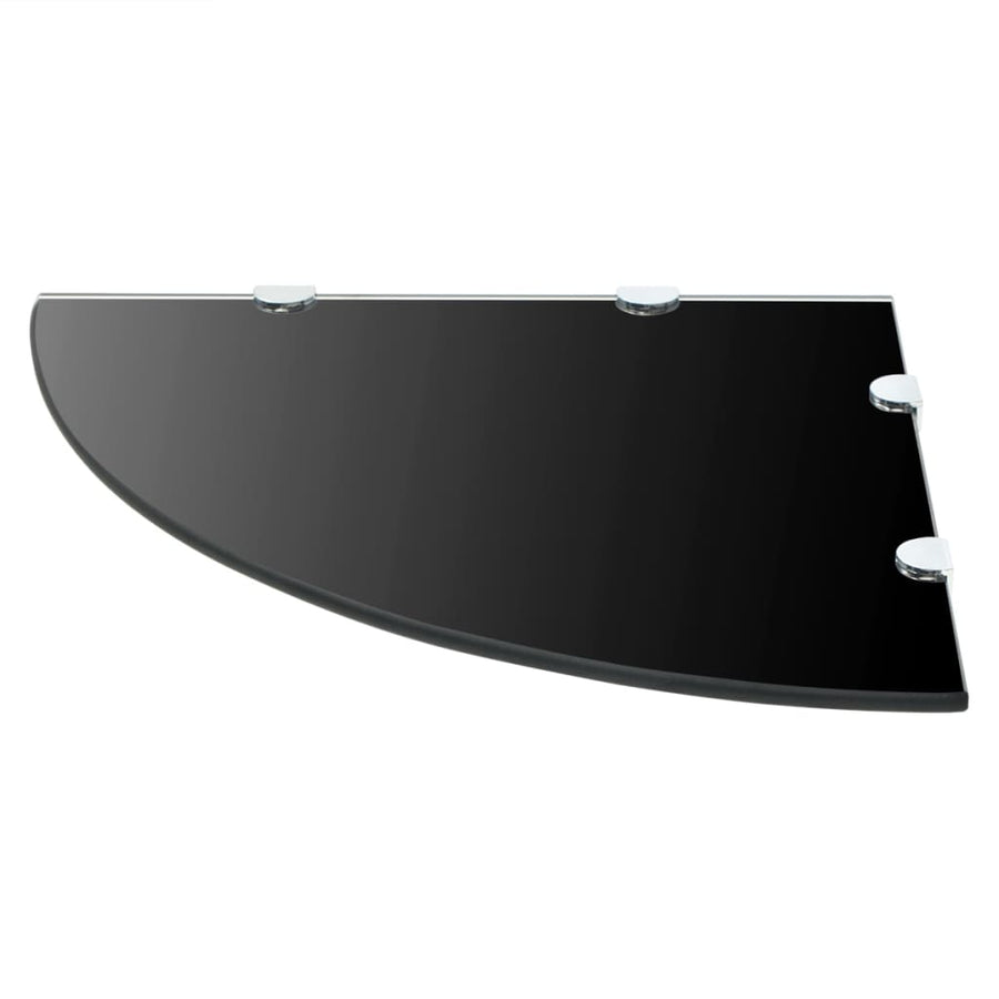Hoekschappen Met Chromen Dragers Glas 2 45 x 45 cm Zwart