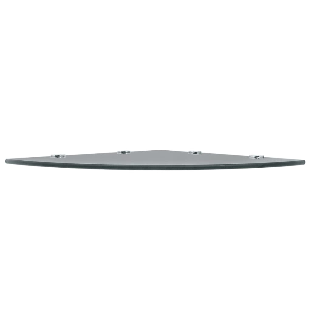 Hoekschappen Met Chromen Dragers Glas 2 45 x 45 cm Zwart