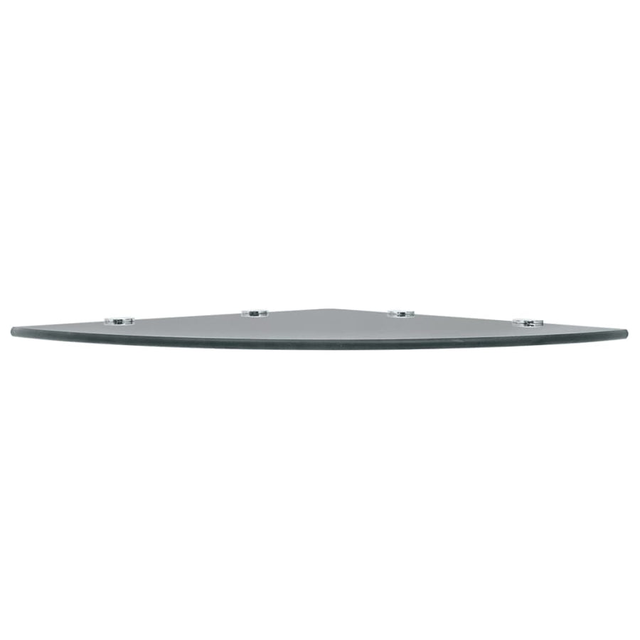 Hoekschappen Met Chromen Dragers Glas 2 45 x 45 cm Zwart