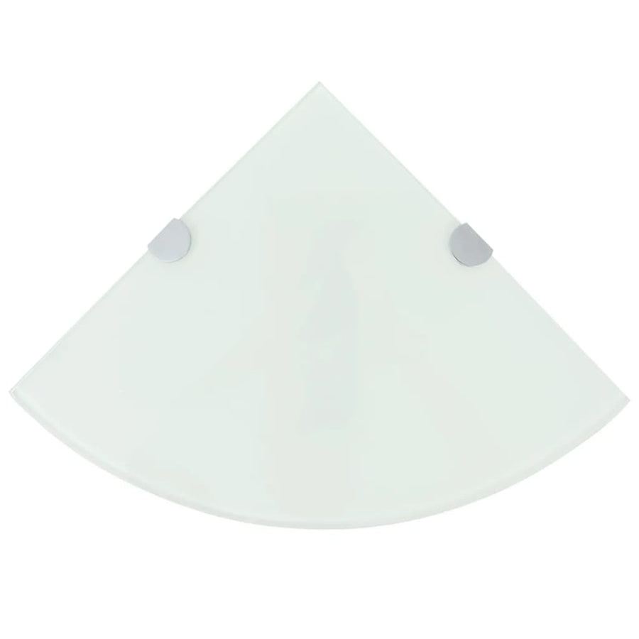 Hoekschappen Met Chromen Dragers Glas 2 25 x 25 cm Wit