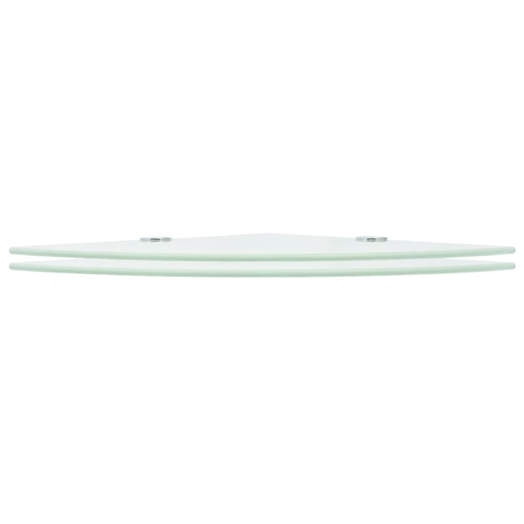 Hoekschappen Met Chromen Dragers Glas 2 25 x 25 cm Wit