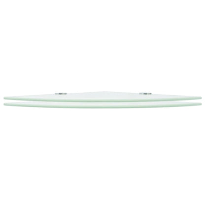 Hoekschappen Met Chromen Dragers Glas 2 25 x 25 cm Wit
