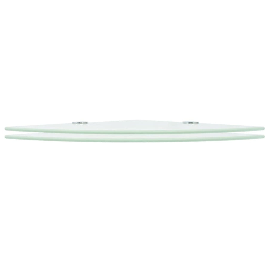 Hoekschappen Met Chromen Dragers Glas 2 25 x 25 cm Wit