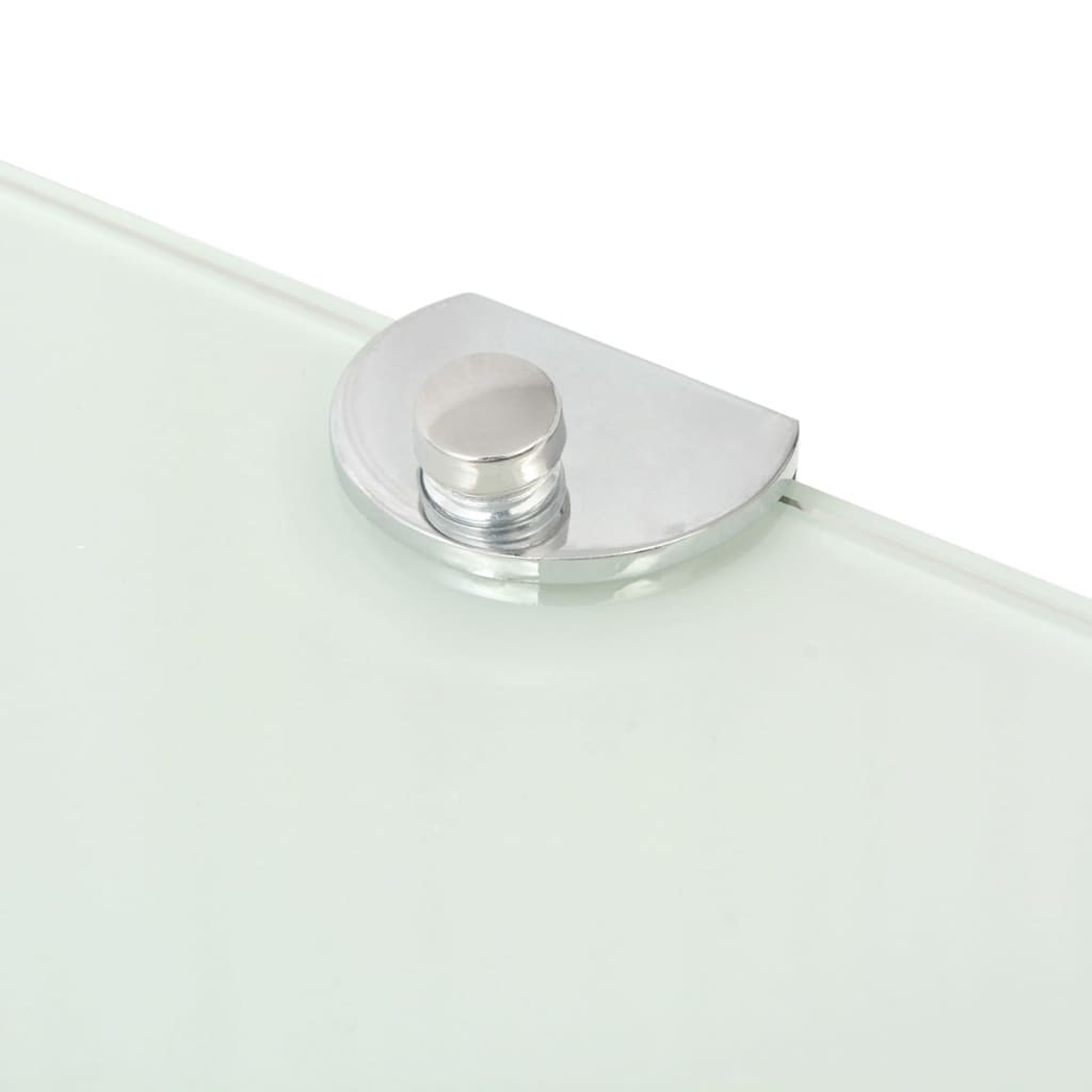 Hoekschappen Met Chromen Dragers Glas 2 25 x 25 cm Wit