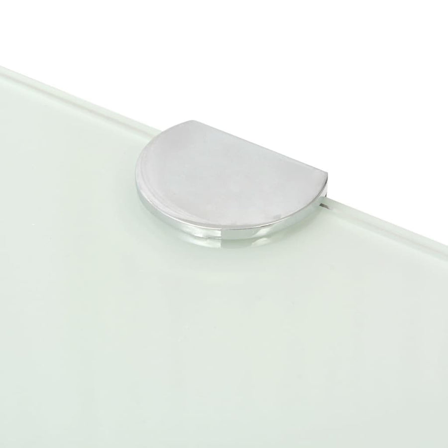 Hoekschappen Met Chromen Dragers Glas 2 25 x 25 cm Wit