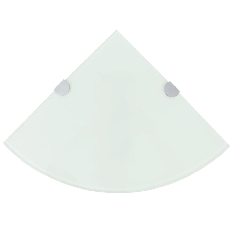 Hoekschappen Met Chromen Dragers Glas 2 35 x 35 cm Wit