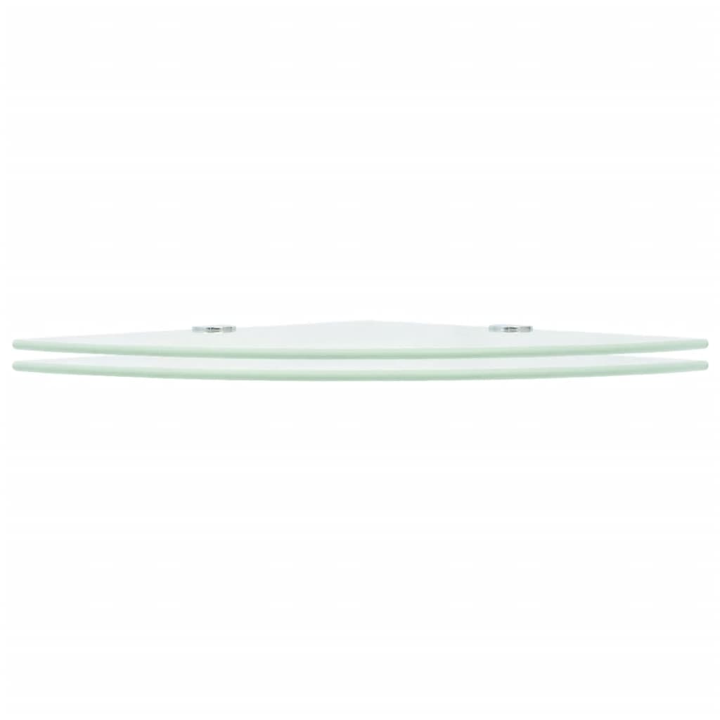 Hoekschappen Met Chromen Dragers Glas 2 35 x 35 cm Wit