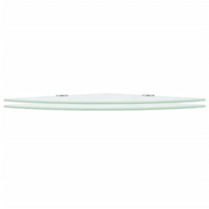 Hoekschappen Met Chromen Dragers Glas 2 35 x 35 cm Wit