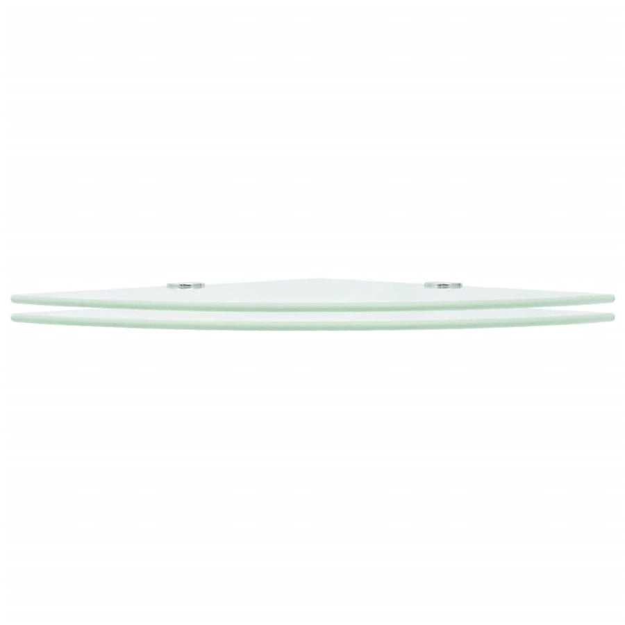 Hoekschappen Met Chromen Dragers Glas 2 35 x 35 cm Wit