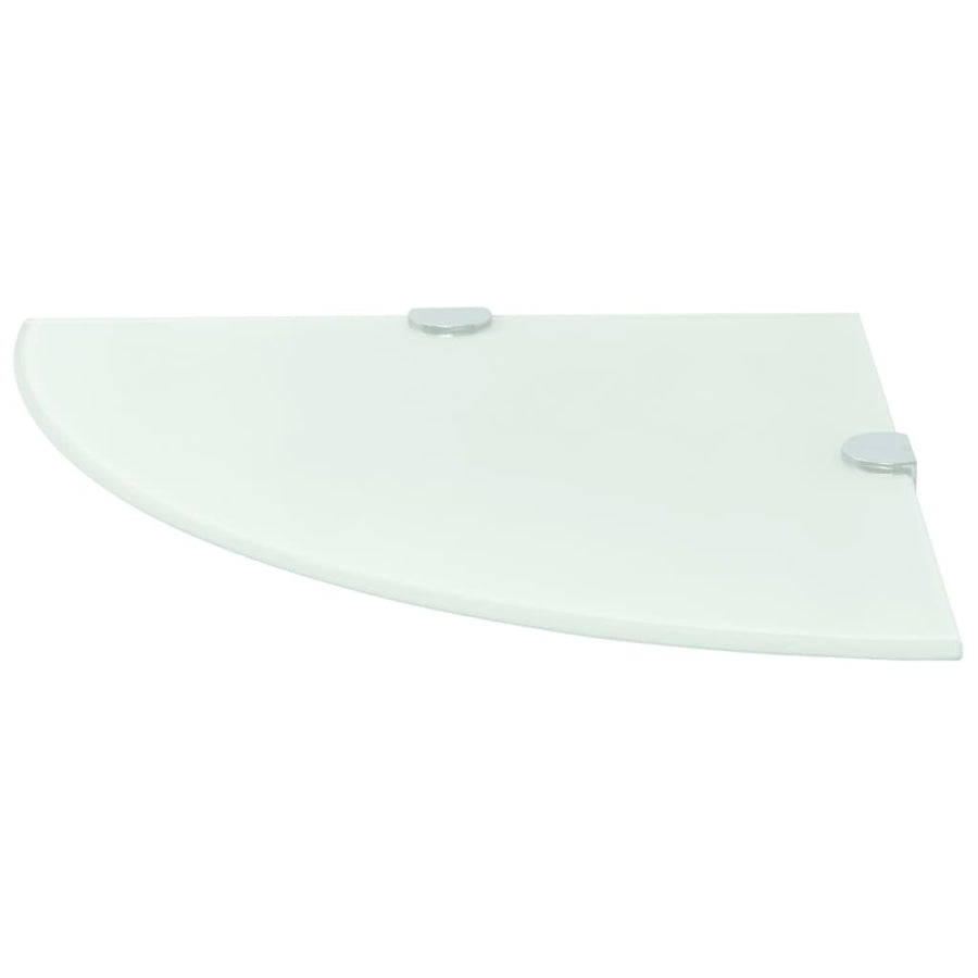 Hoekschappen Met Chromen Dragers Glas 2 35 x 35 cm Wit