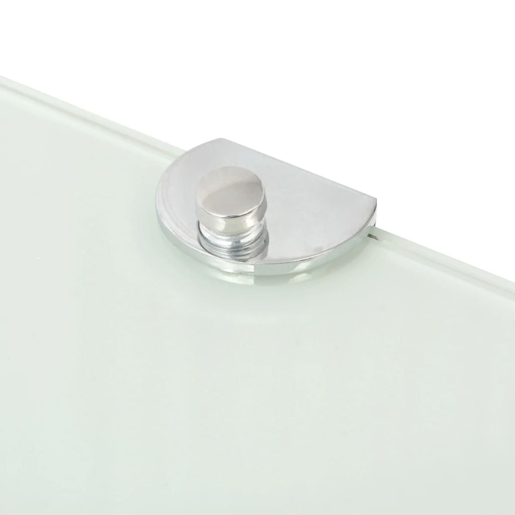 Hoekschappen Met Chromen Dragers Glas 2 35 x 35 cm Wit