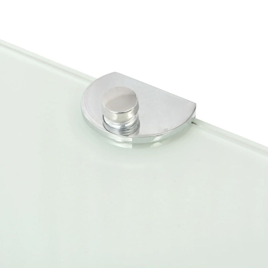 Hoekschappen Met Chromen Dragers Glas 2 35 x 35 cm Wit