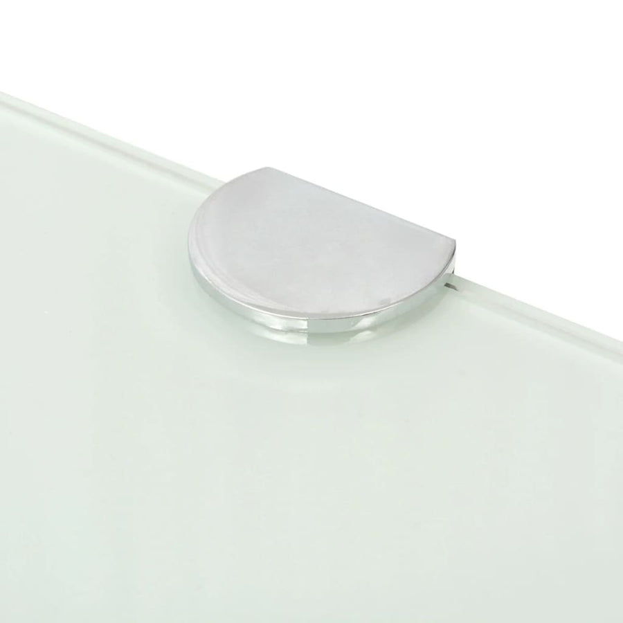 Hoekschappen Met Chromen Dragers Glas 2 35 x 35 cm Wit