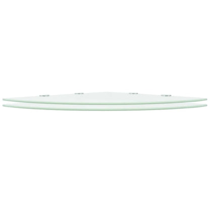 Hoekschappen Met Chromen Dragers Glas 2 45 x 45 cm Wit