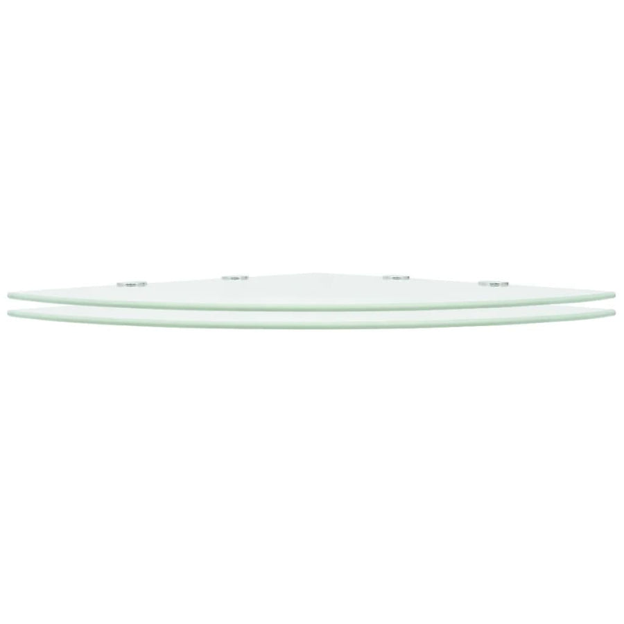 Hoekschappen Met Chromen Dragers Glas 2 45 x 45 cm Wit