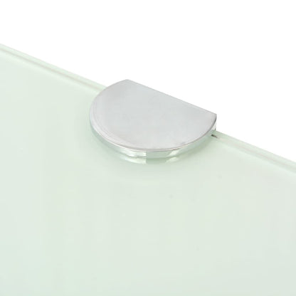 Hoekschappen Met Chromen Dragers Glas 2 45 x 45 cm Wit