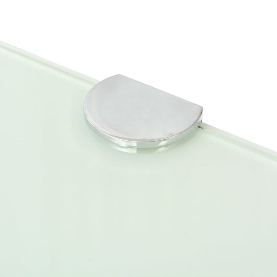 Hoekschappen Met Chromen Dragers Glas 2 45 x 45 cm Wit