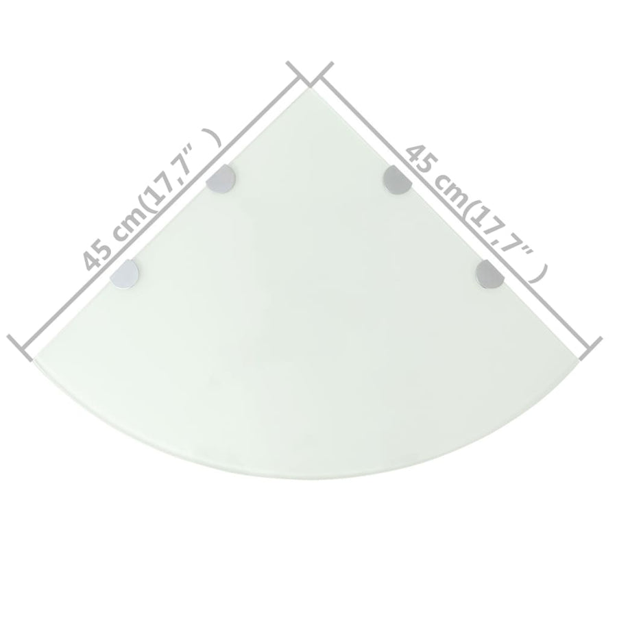 Hoekschappen Met Chromen Dragers Glas 2 45 x 45 cm Wit