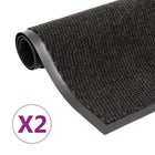 Doormats 2 pcs rectangular tufted 80x120 cm black