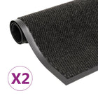 Droogloopmat 2 st 90x150 cm zwart
