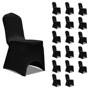 Stoelhoezen stretch 18 stuks zwart